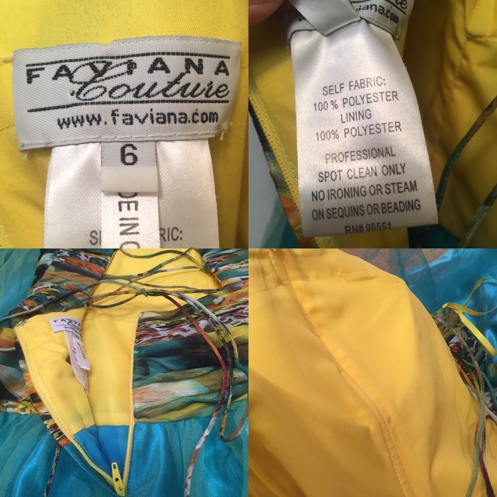 Faviana Couture Print Chiffon/Tulle Ball Gown - Picture 4 of 7